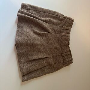 Brown Herringbone Shorts